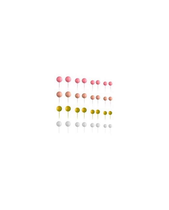 AZ01939- KIT 32 BOLAS MIX ROSA DECORATIVAS