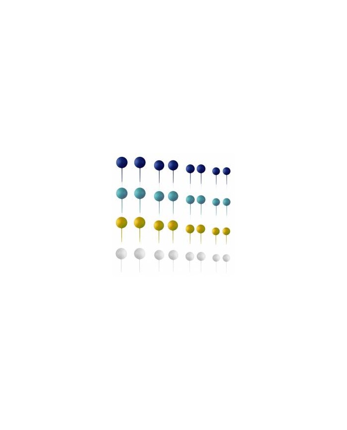 AZ01938- KIT 32 BOLAS  MIX  AZUL DECORATIVAS