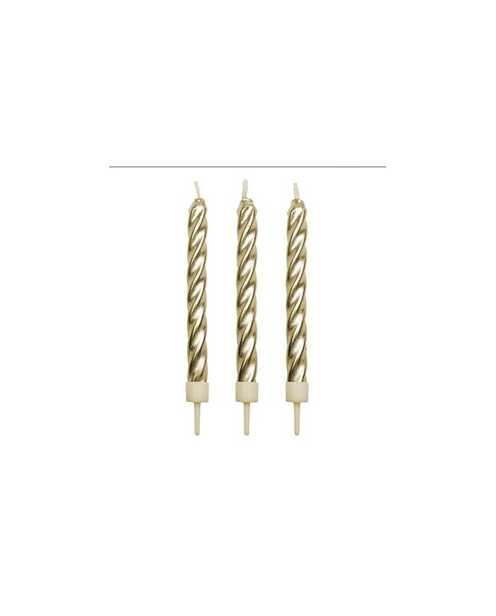 CA019 - VELAS DOURADAS TORCIDAS 62 MM (10 UN) -