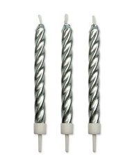 CA020 - VELAS PRATEADAS TORCIDAS 62 MM (10 UN)