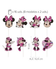 359009 - CAKE TOPPER 8 DESENHOS MINIE 16 UNIDS