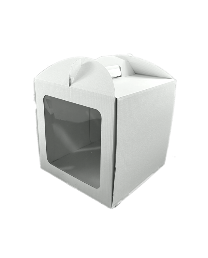 AZ01089 - CAIXA DE BOLO COM PEGA E JANELA 25 x 25 x 26