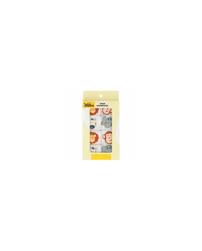 DE68954 - 8 DECORAÇÕES EM AÇÚCAR ANIMAIS SAFARI (WILTON)