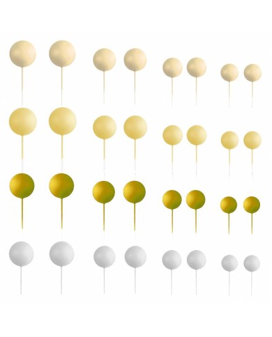 AZ01940 - KIT 32 BOLAS MIX AMARELAS DECORATIVA