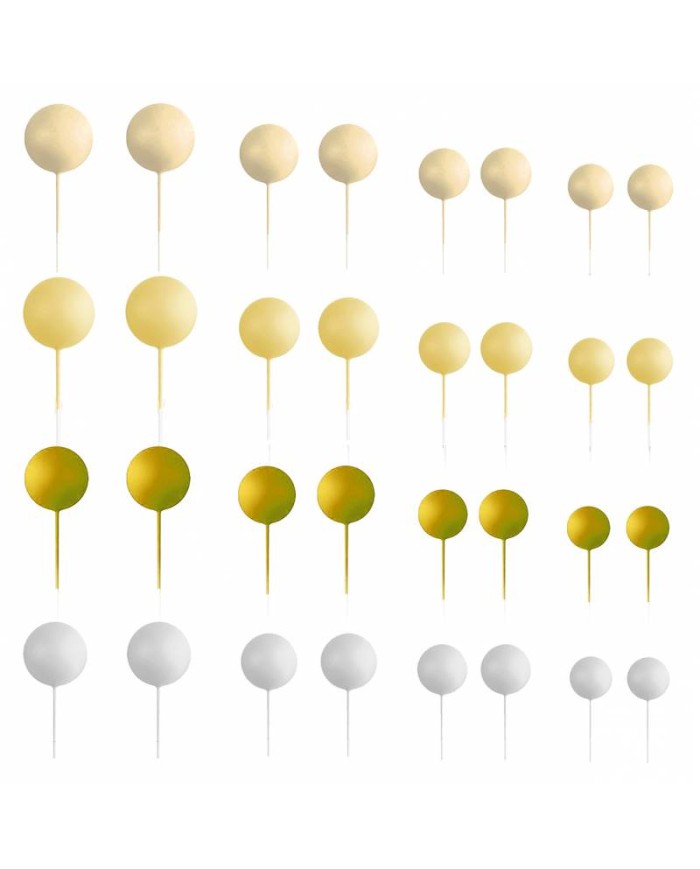 AZ01940 - KIT 32 BOLAS MIX AMARELAS DECORATIVA