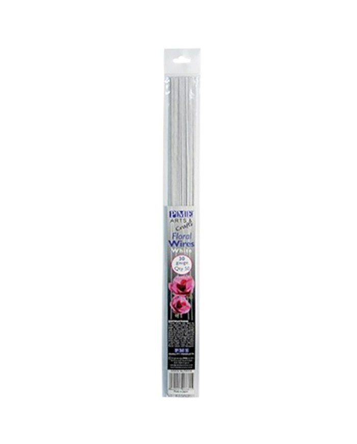 FW118 - ARAMES PARA FLORES BRANCAS CALIBRE 18, 36 CM, 50 UNID