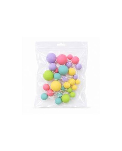 AZ02089 - SET 30 BOLAS DECORATIVAS PASTEL