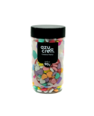 FC00828 - CORAÇÕES EM AÇÚCAR ROSA E BRANCO 7MM (60GR)
