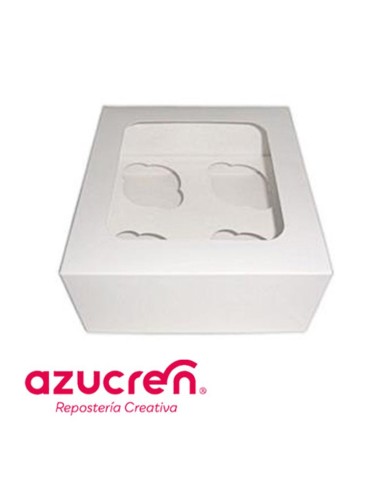 AZ01575 - CX BRANCA P/ 4 CUPCAKE 18 X 18 X 7,50