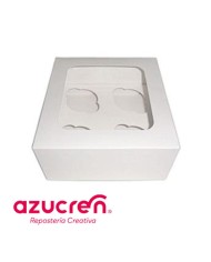 AZ01575 - CX BRANCA P/ 4 CUPCAKE 18 X 18 X 7,50