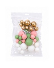 AZ02088 - SET  32 BOLAS DECORATIVAS MIX CASTANHAS