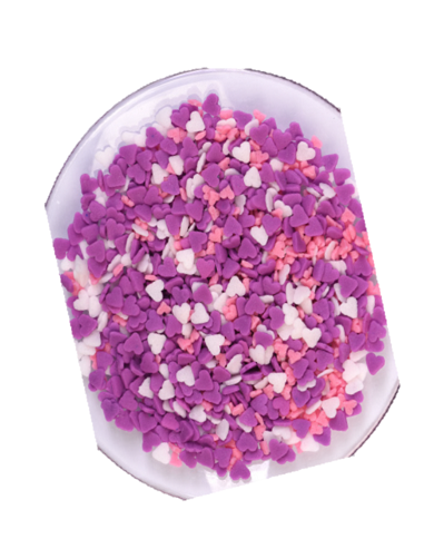22267 - MIX CORAÇÕES ROSA/VIOLETA/BRANCO