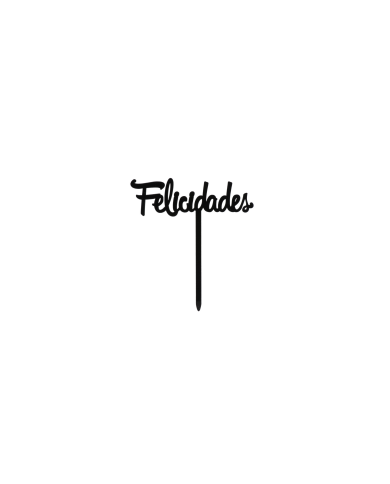 CAKE TOPPER FELICIDADES NEGRO 11X14CM - 354154