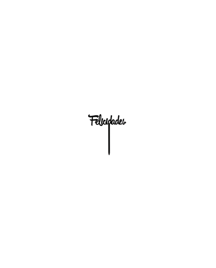 CAKE TOPPER FELICIDADES NEGRO 11X14CM - 354154