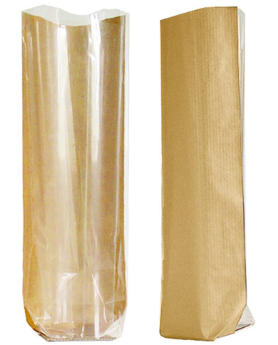 MF25104- BOLSA FRONTAL TRANSPARENTE E REVERSO KRAFT 140X305 MM  (100 UNID)