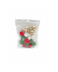 AZ01940 - KIT 32 BOLAS MIX AMARELAS DECORATIVA