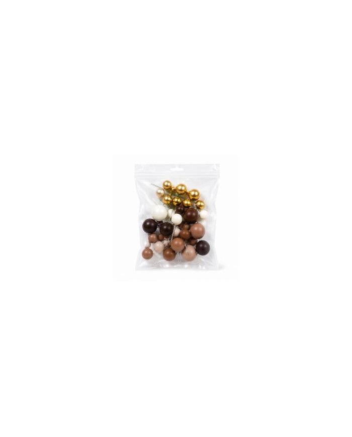 AZ02088 - SET  32 BOLAS DECORATIVAS MIX CASTANHAS