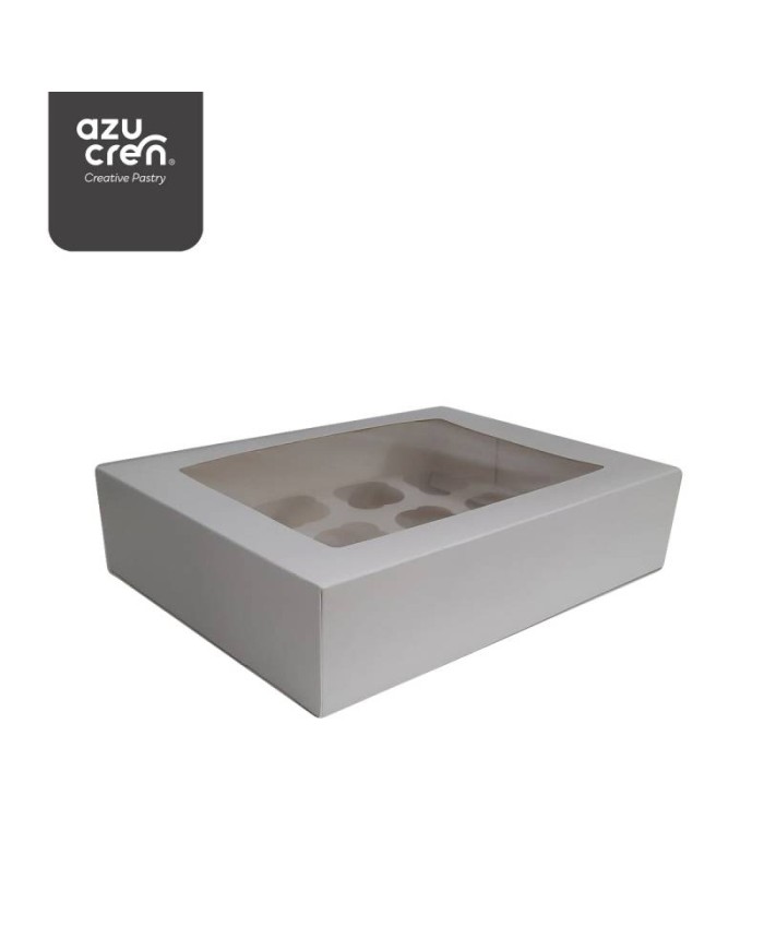 AZ01577 - CX BRANCA P/ 12 CUPCAKE 33,2 X 25,4 X 7,50
