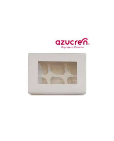 AZ01576 - CX BRANCA P/ 6 CUPCAKE 24 X 16.7 X 7,50