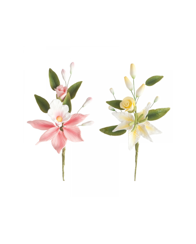 BOUQUET ORQUIDEA ROSA-AMARELO REFª 220001