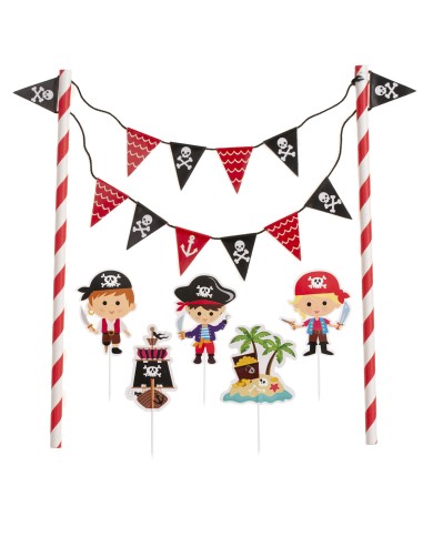 359024 - CAKE TOPPER PAPEL PIRATAS (6 UNID)