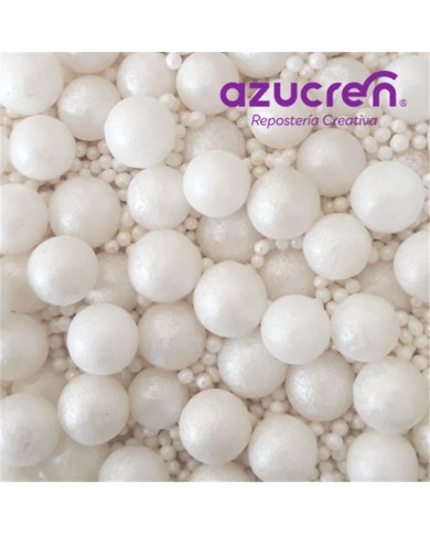 DE64128 -  PÉROLAS DE AÇÚCAR BRANCAS 1,5 MM +  7 MM (90 GR)