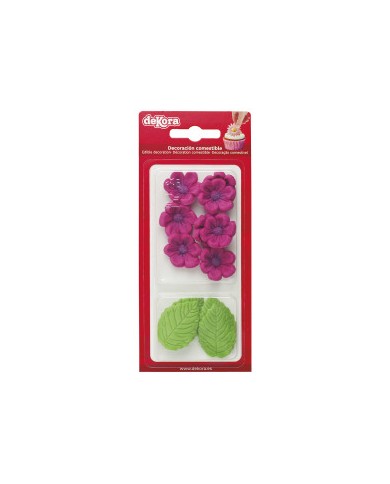 230064 - BLISTER AÇÚCAR 8 FLORES FUCSIA E 5 FOLHAS