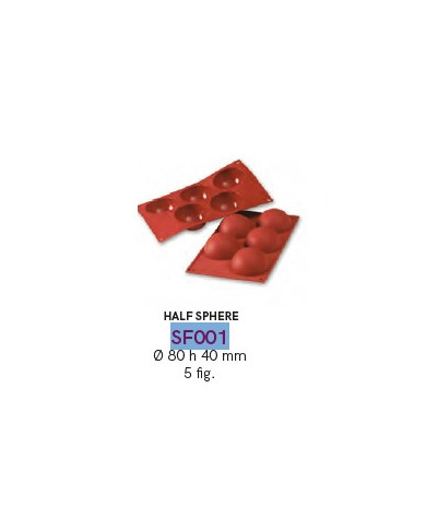 SF001 - SILICONE MOULD HALF SPHERE D.80 H 40
