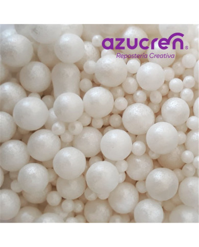 DE64126 -  PÉROLAS DE AÇÚCAR BRANCAS 4 MM +  7 MM (90 GR)