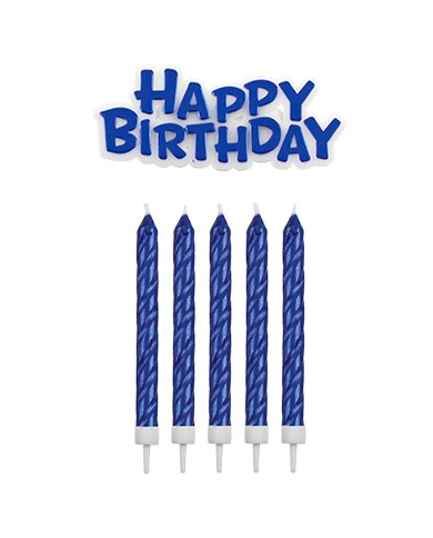 CA093 - SET HAPPY BIRTHDAY VELAS AZUIS