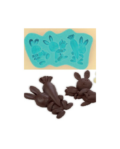 MOLDE SILICONE COELHINHOS - 30337