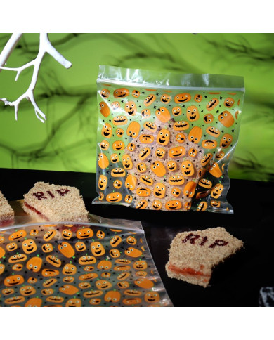 HW24TB042 - BOLSAS C/ FECHO PARA DOCES HALLOWEEN (20 UNID)