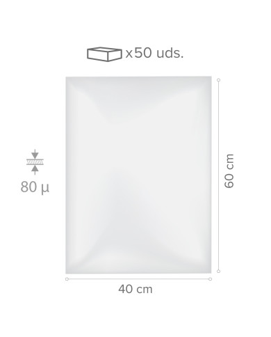 535416 - LÁMINAS DE ACETATO PVC 60X40CM -80 µ - 50 UDS
