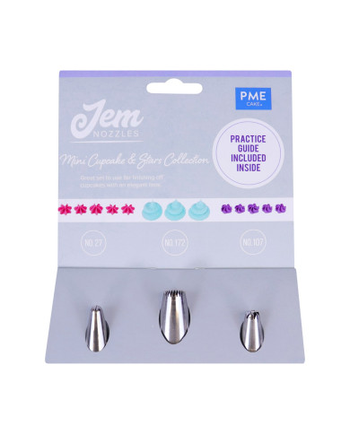 NZ1007 - BICOS JEM CONJ 3 - MINI CUPCAKES E ESTRELAS