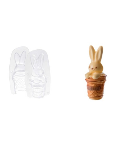 LITTLE BUNNY H140 MM CHOC. MOULD 3D - MAC614S