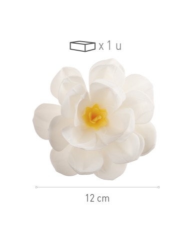 126180 - FLOR EM OBREIA BRANCA 12 CM
