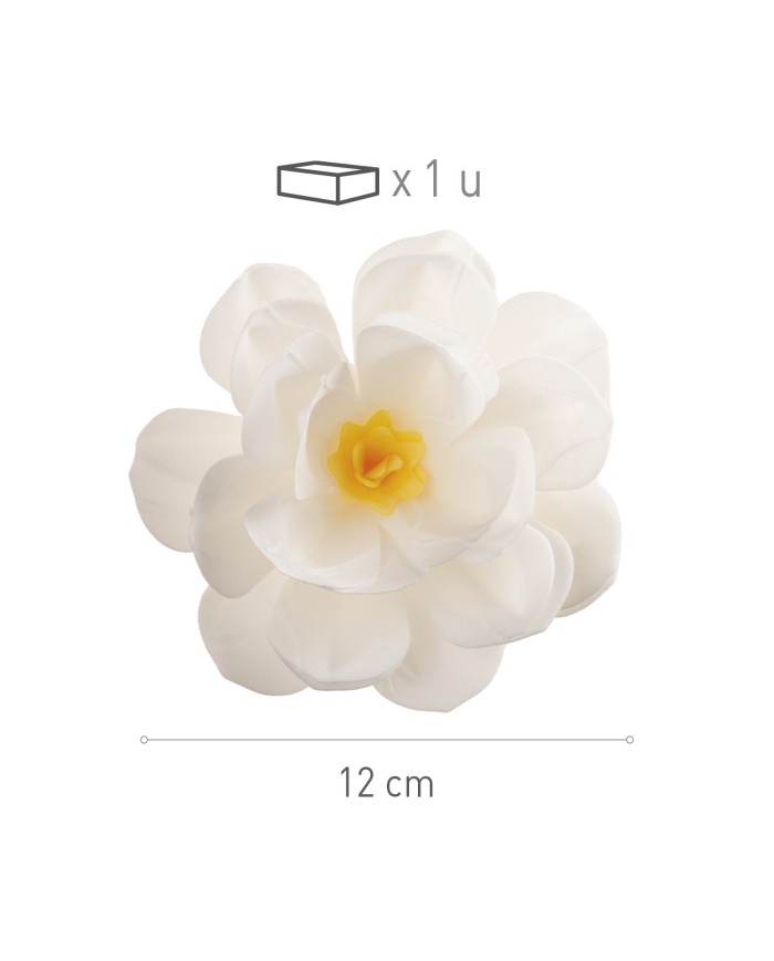 126180 - FLOR EM OBREIA BRANCA 12 CM