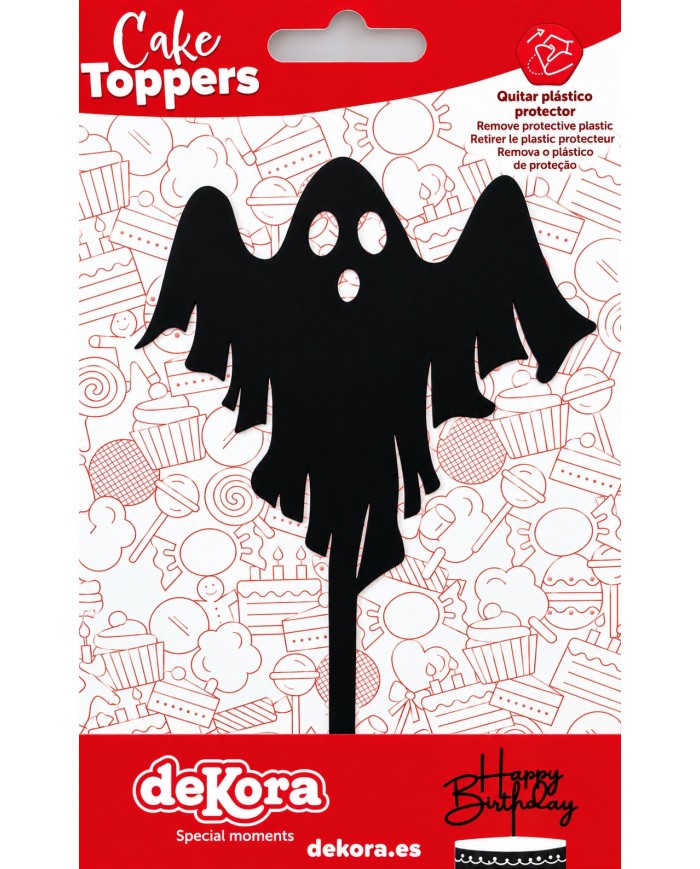 354204 - CAKE TOPPER FANTASMA NEGRO 10 X 16 CM