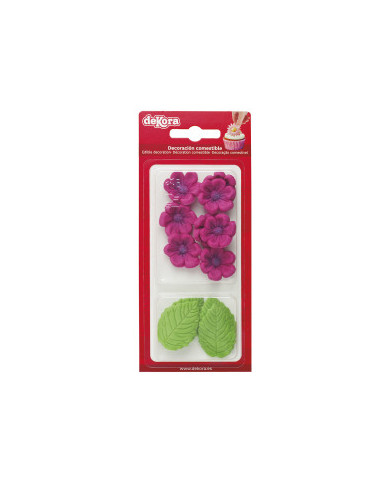 230064 - BLISTER AÇÚCAR 8 FLORES FUCSIA E 5 FOLHAS