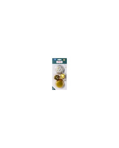 CH24CUT004- CAPSULAS E TOPPERS P/ CUPCAKES ESTRELAS DOURADAS (24 UNID)