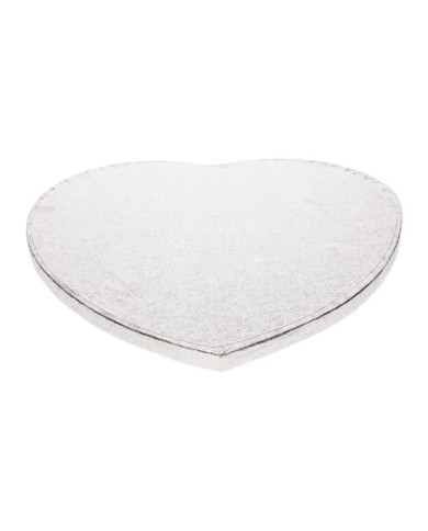 PRATO FORRADO PRATA CORAÇÃO 30 CM  - HRT11