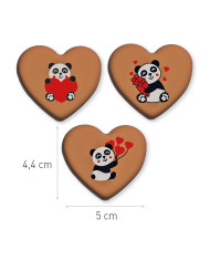 428173- DECORAÇÃO CHOCOLATE SORTIDA CORAÇÕES PANDA (54 UNIDS)