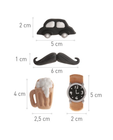 205217 - DECORAÇÃO EM AÇÚCAR VINTAGE 4 DESENHOS (24 UNID)