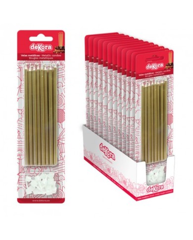 345329 - VELA METALICA OURO - BLISTER C/16