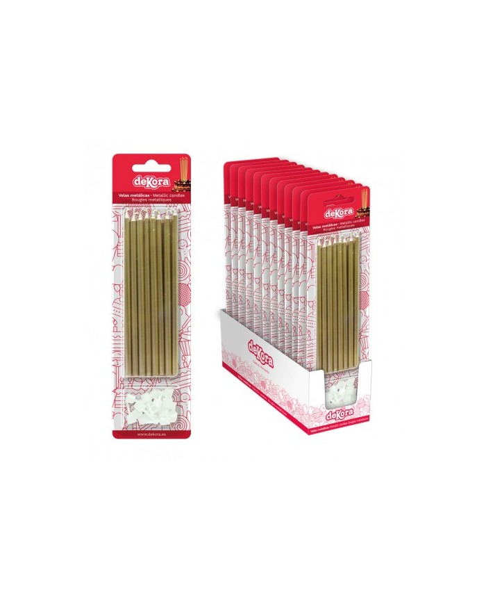 345329 - VELA METALICA OURO - BLISTER C/16