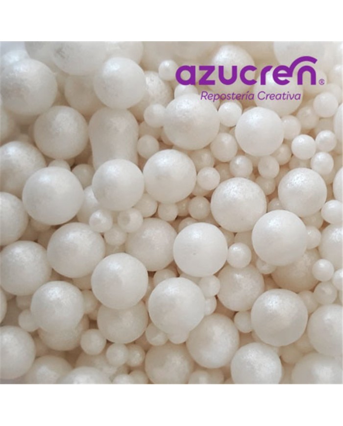 DE64126 -  PÉROLAS DE AÇÚCAR BRANCAS 4 MM +  7 MM (90 GR)