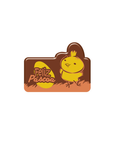 PLACA DE CHOCOLATE PRETO FELIZ PÁSCOA (168 UNID) - 427981