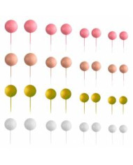 AZ01939- KIT 32 BOLAS MIX ROSA DECORATIVAS