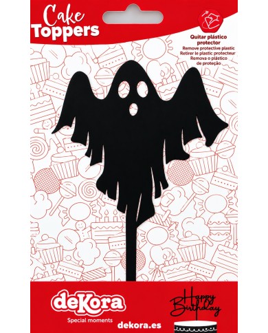 354204 - CAKE TOPPER FANTASMA NEGRO 10 X 16 CM