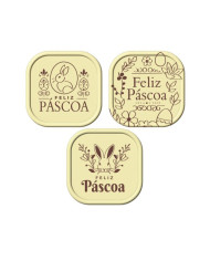 428200 - PLACA CHOCO BRANCO PÁSCOA FELIZ (45 UNID)